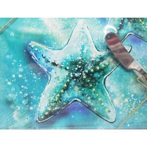 At Home Starfish Glass Cutting Board w/Spreader